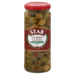 Star Spanish Olives, Manzanillas, Stuffed with Minced Pimiento, 10 oz (283 g)