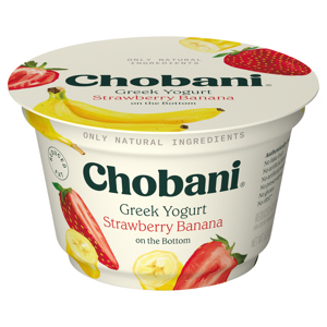 Chobani Yogurt, Greek, Reduced Fat, Strawberry Banana on the Bottom, 5.3 oz (150 g)
