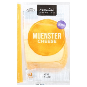 Essential Everyday Cheese, Muenster, Sliced, 10 slices [8 oz (226 g)]