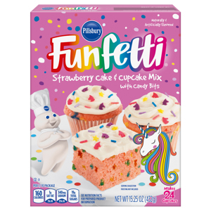 Funfetti Cake & Cupcake Mix, with Candy Bits, Strawberry, 15.25 oz (432 g)