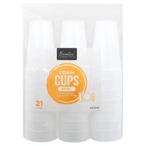 Shopping Lists  Food Depot 24 Mcdonough  Essential Everyday Cups, Foam,  Basic, 20 Ounce, 21 Cups [20 Oz (591 Ml)]