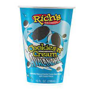 Rich's Ice Cream, Cookies N' Cream Avalanche, 10 fl oz