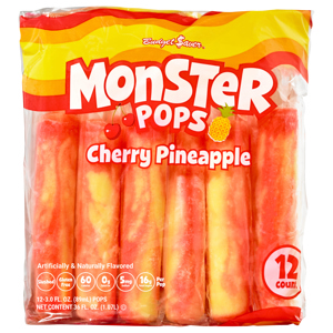 Budget Saver Cherry Pineapple Monster Pops, 12 - 3.0 fl oz (89 ml) pops [36 fl oz (1.07 l)]