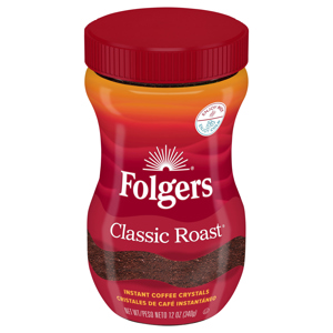 Folgers Classic Roast Instant Coffee Crystals, 12 oz (340 g)