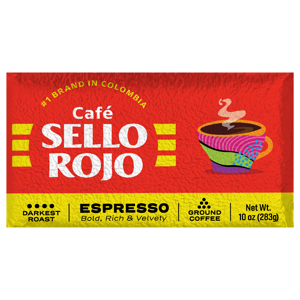 Cafe Sello Rojo Coffee, Ground, Darkest Roast, Espresso, 10 oz (283 g)