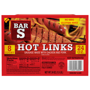Bar S Hot Links, 8 sausage [24 oz (1.5 lb)]