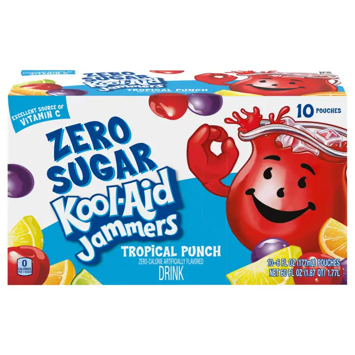 Kool-aid Zero Sugar Tropical Punch Drink, 10 - 6 Fl Oz (177 Ml