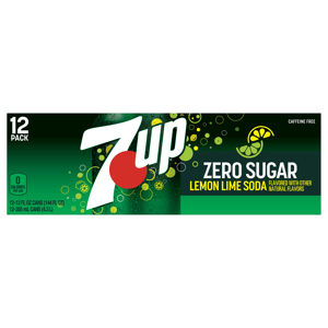 7-UP Soda, Lemon Lime, Zero Sugar, 12 Pack, 12 - 12 fl oz (355 ml) cans [144 fl oz (4.3 l)]
