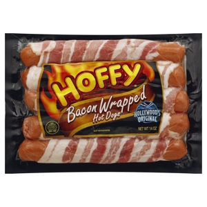 Hoffy Hot Dogs, Bacon Wrapped, 14 oz