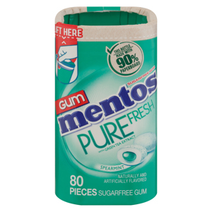 Mentos Gum, Sugarfree, Spearmint, 80 pieces