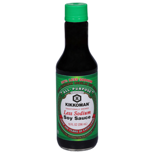 Kikkoman Soy Sauce, Less Sodium, 10 fl oz (296 ml)