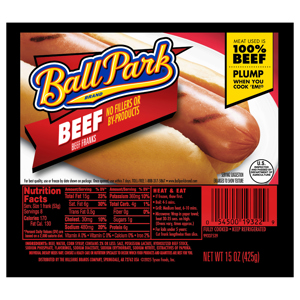 Ball Park Beef Hot Dogs, 15 oz (425 g)