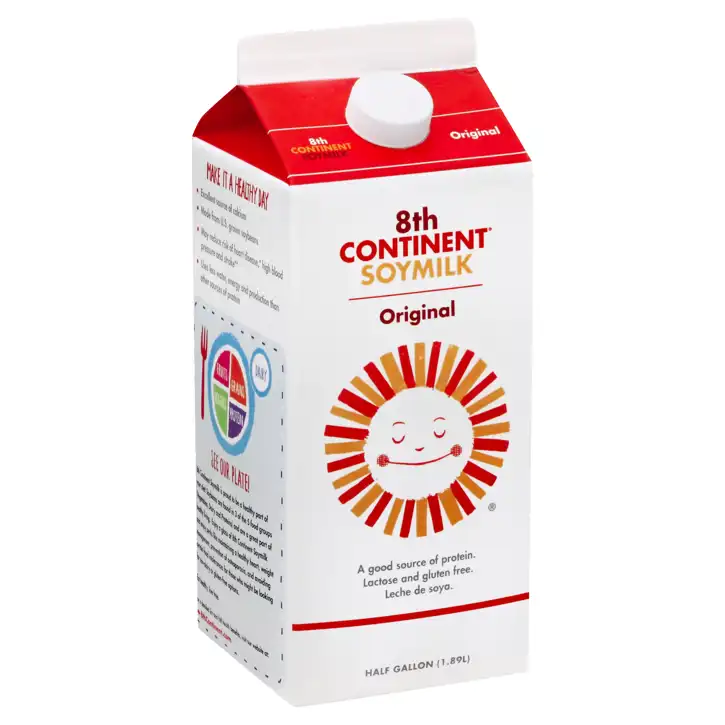 Soy Milk Vegan – #78 Daphne – 8th Continent Soymilk, Original, 0.5 Gl
