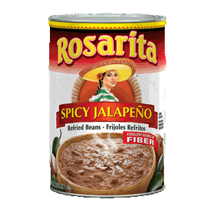Rosarita Refried Beans, Vegetarian Spicy Jalapeño, 16 oz (1 lb) 454 g
