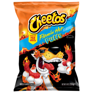 Cheetos Puffs Flamin' Hot Flavored Cheese Flavored Snacks, 8 oz (226.8 g)