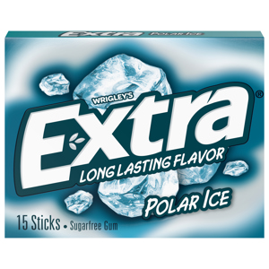 Extra Sticks Sugarfree Polar Ice Gum, 15 sticks