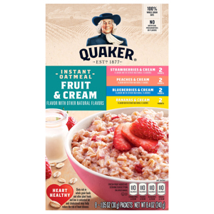 Quaker Fruit & Cream Flavor Instant Oatmeal, 8 - 1.05 oz (30 g) packets [8.4 oz (240 g)]