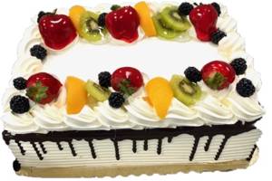 Pastel Cuadrado Tres Leches Con Fruta  1/4 Sheet
