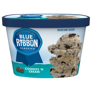 Blue Ribbon Classics Cookies 'N Cream Frozen Dairy Dessert, 48 fl oz (1.5 qt) 1.41 l
