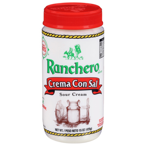 Ranchero Crema Con Sal Sour Cream, 15 oz (425 g)