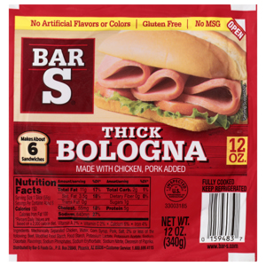 Bar S Thick Bologna, 12 oz (340 g)