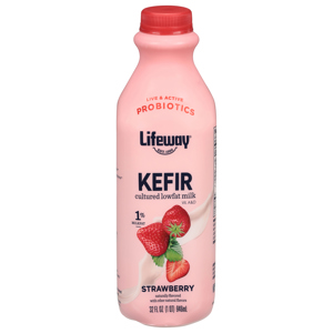 Lifeway Kefir, Cultured, Lowfat Milk, 1% Milkfat, Strawberry, 32 fl oz (1 qt) 946 ml