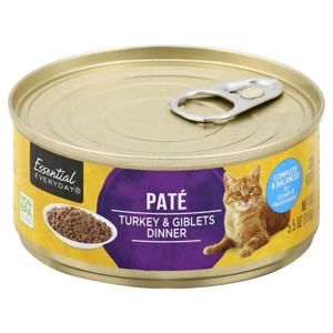 Essential Everyday Cat Food, Pate, Turkey & Giblets Dinner, 5.5 oz (156 g)