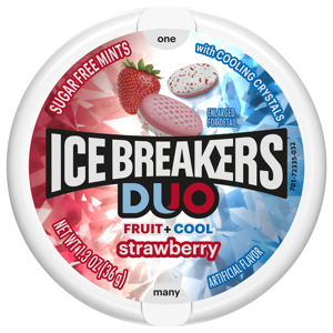 Ice Breakers Mints, Strawberry, Duo, Fruit + Cool, Sugar Free, 1.3 oz (36 g)