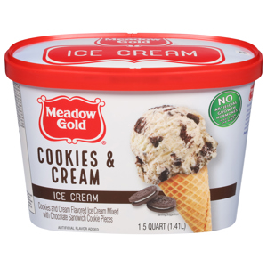 Meadow Gold Ice Cream, Cookies & Cream, 1.5 qt (1.41 l)