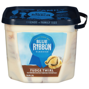 Blue Ribbon Classics Frozen Dairy Dessert, Fudge Twirl, Friends + Family Size, 1 gal (3.78 l)