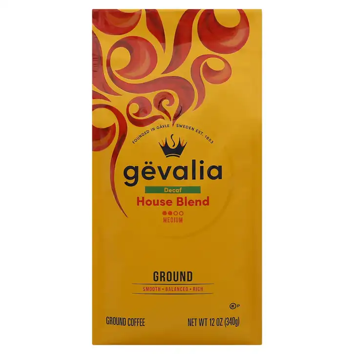 Gevalia Coffee, Ground, Medium, House Blend, Decaf, 12 Oz (340 G