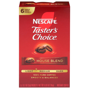 Nescafe Packets House Blend Instant Coffee, 6 - 0.1 oz (3 g) packets [0.63 oz (18 g)]