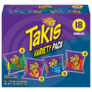 Takis Tortill Chips, Assorted, Variety Pack, 18 - 1 oz (28.4 g) packs [1 lb 2 oz (511.2 g)]