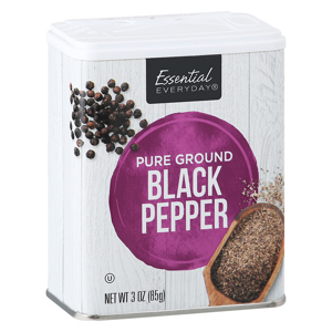 Essential Everyday Black Pepper, Pure Ground, 3 oz (85 g)