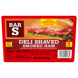 Bar S Ham, Smoked, Deli Shaved, 9 oz (255 g)