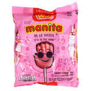 Vero Manita Cherry-Strawberry Lollipops, 40 ct, 1 lb 6.4 oz