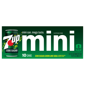 7-UP Soda, Zero Sugar, Lemon Lime, Mini, 10 - 7.5 fl oz (221 ml) cans [75 fl oz (2.2 l)]
