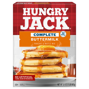 Hungry Jack Pancake & Waffle Mix, Buttermilk, Complete, 32 oz (2 lb) 907 g