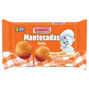 Bimbo Vanilla Muffins, 3 - 3.7 oz (105 g) packs [11.1 oz (315 g)]