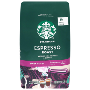 Starbucks Coffee, 100% Arabica, Whole Bean, Dark Roast, Espresso Roast, 12 oz (340 g)