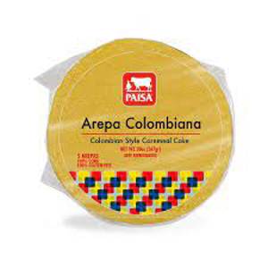 Paisa Arepa Colombiana Amarilla, Cornmeal Cake, 5 ct, 20 oz