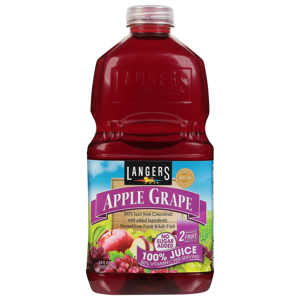 Langers Juice, No Sugar Added, from Concentrate, Apple Grape, 64 fl oz (2 qt) 1.89 l