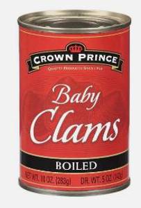 Crown Prince Boiled Baby Clams, Whole, 10 oz