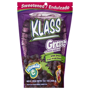 Klass Drink Mix, Sweetened, Grape Flavored, 14.1 oz (400 g)