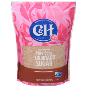 C&H Premium Pure Cane Turbinado Sugar, 32 oz (2 lb) 907 g