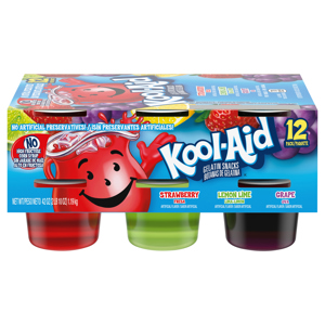 Kool-Aid Strawberry, Lemon Lime & Grape Gelatin Snacks Variety Pack, 12 snacks [42 oz (2 lb 10 oz) 1.19 kg]