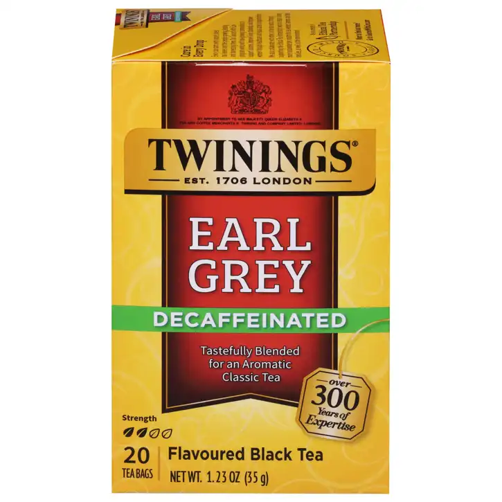 Twinings Black Tea, Earl Grey, Decaffeinated, Tea Bags, 20 Tea