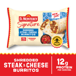 El Monterey Burritos, Shredded Steak & Cheese, 8 burritos [38.4 oz (2.4 lb)]
