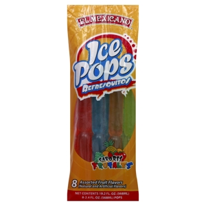 El Mexicano Ice Pops, Assorted Fruit, 8 - 2.4 fl oz (568 ml) pops [19.2 fl oz (568 ml)]