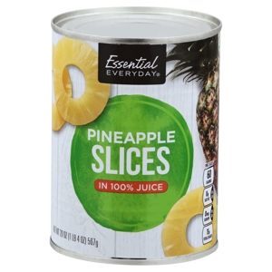 Essential Everyday Pineapple, in 100% Juice, Slices, 20 oz (1 lb 4 oz) 567 g